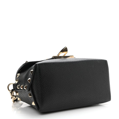 Valentino Garavani Pebbled Calfskin Mini Rockstud Crossbody Bag Black 4 of 11