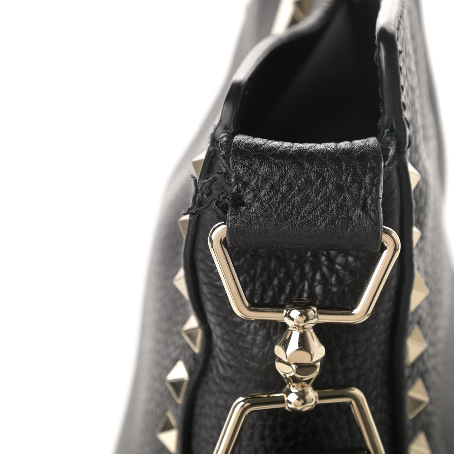 Valentino Garavani Pebbled Calfskin Small Rockstud Flip-Lock Messenger Bag Black 7 of 9