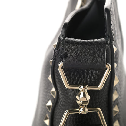 Valentino Garavani Pebbled Calfskin Small Rockstud Flip-Lock Messenger Bag Black 7 of 9