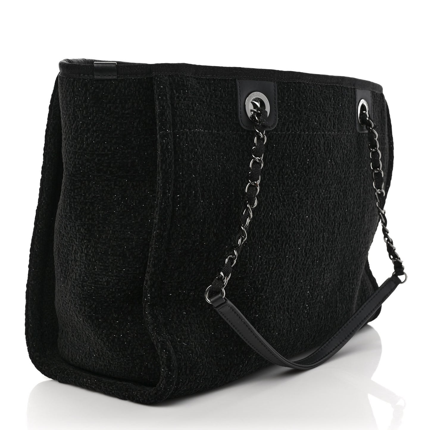 Lurex Canvas Small Deauville Tote Black