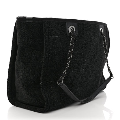 Chanel Lurex Canvas Small Deauville Tote Black 3 of 9