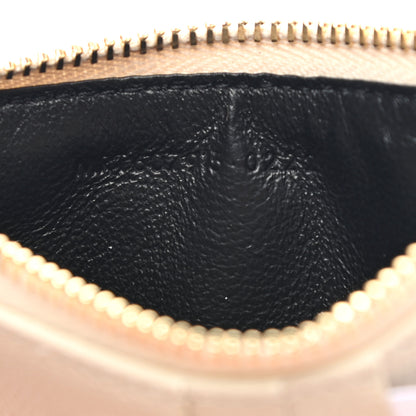 Saint Laurent Grain De Poudre Matelasse Chevron Monogram Fragments Zippered Card Case Crema Soft 7 of 8