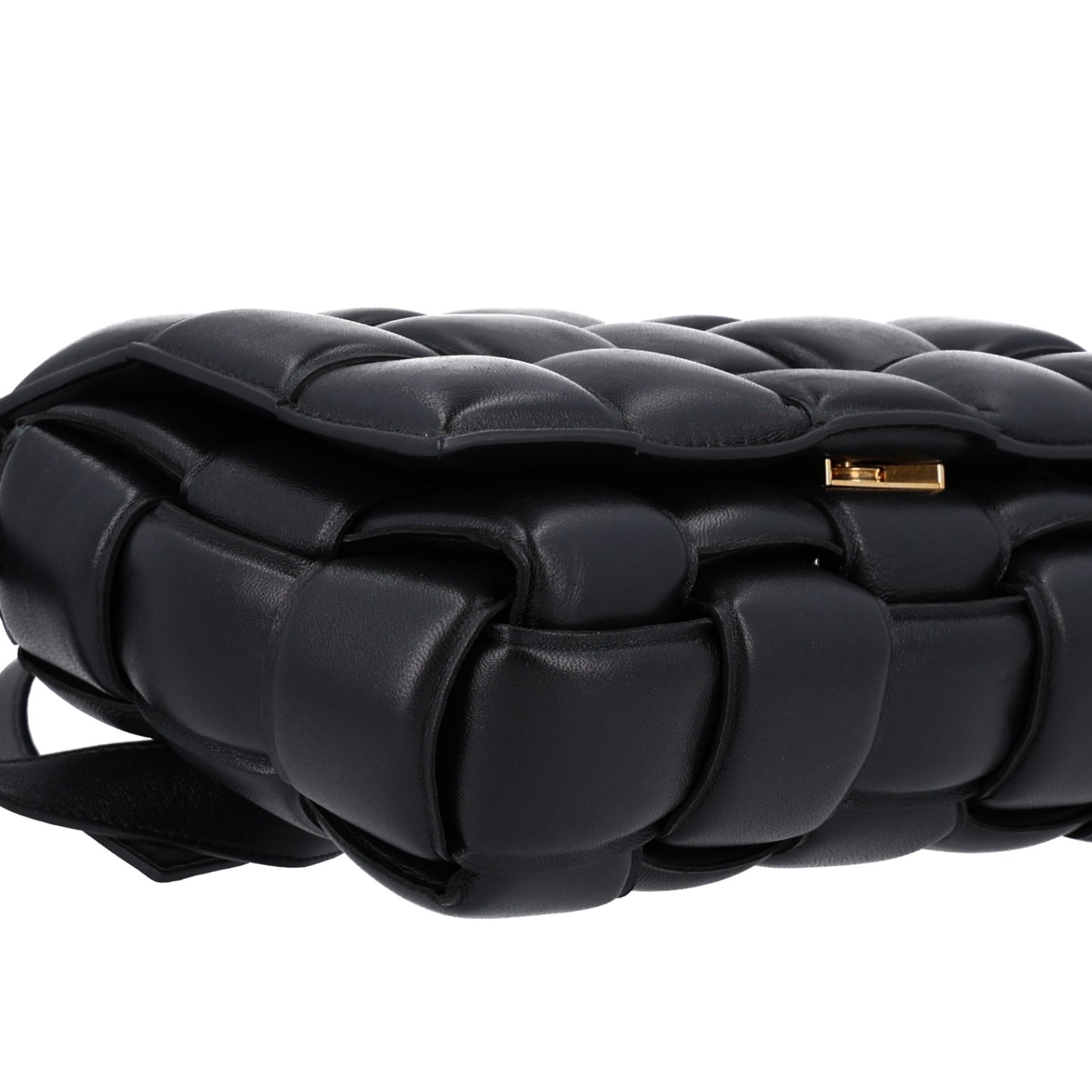 Nappa Maxi Intreccio Padded Cassette Crossbody Bag Black