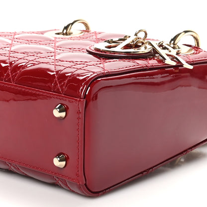 Christian Dior Patent Cannage Mini Lady Dior Red 9 of 10