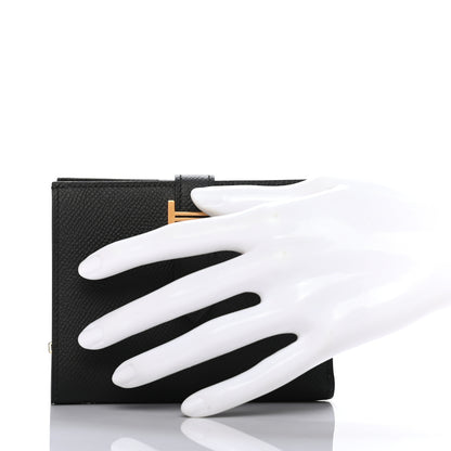 Hermes Epsom Bearn Compact Wallet Black 2 of 6