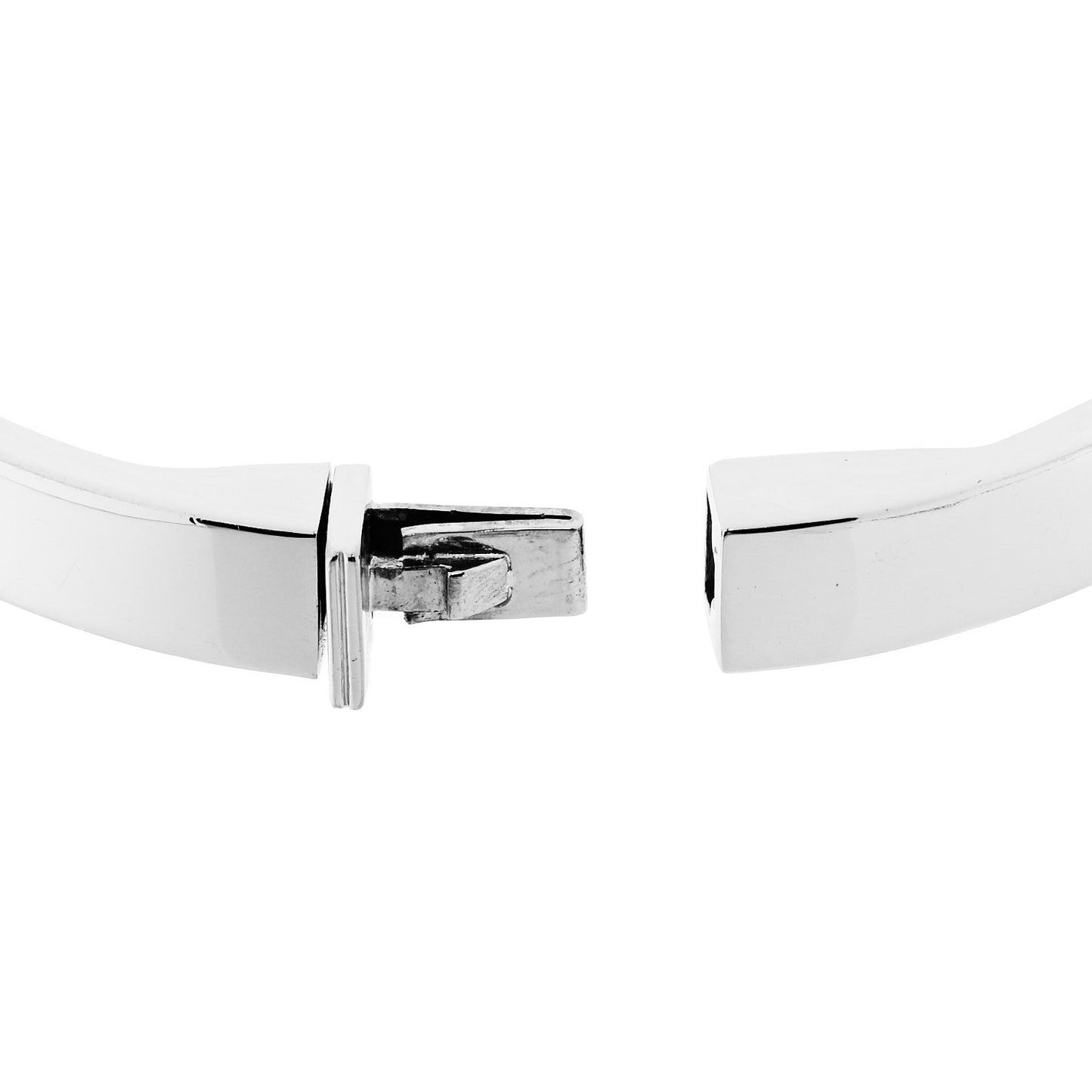 18K White Gold Diamond Hinged Bangle Bracelet