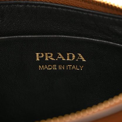 Prada Soft Calfskin Arque Shoulder Bag Cognac 6 of 10