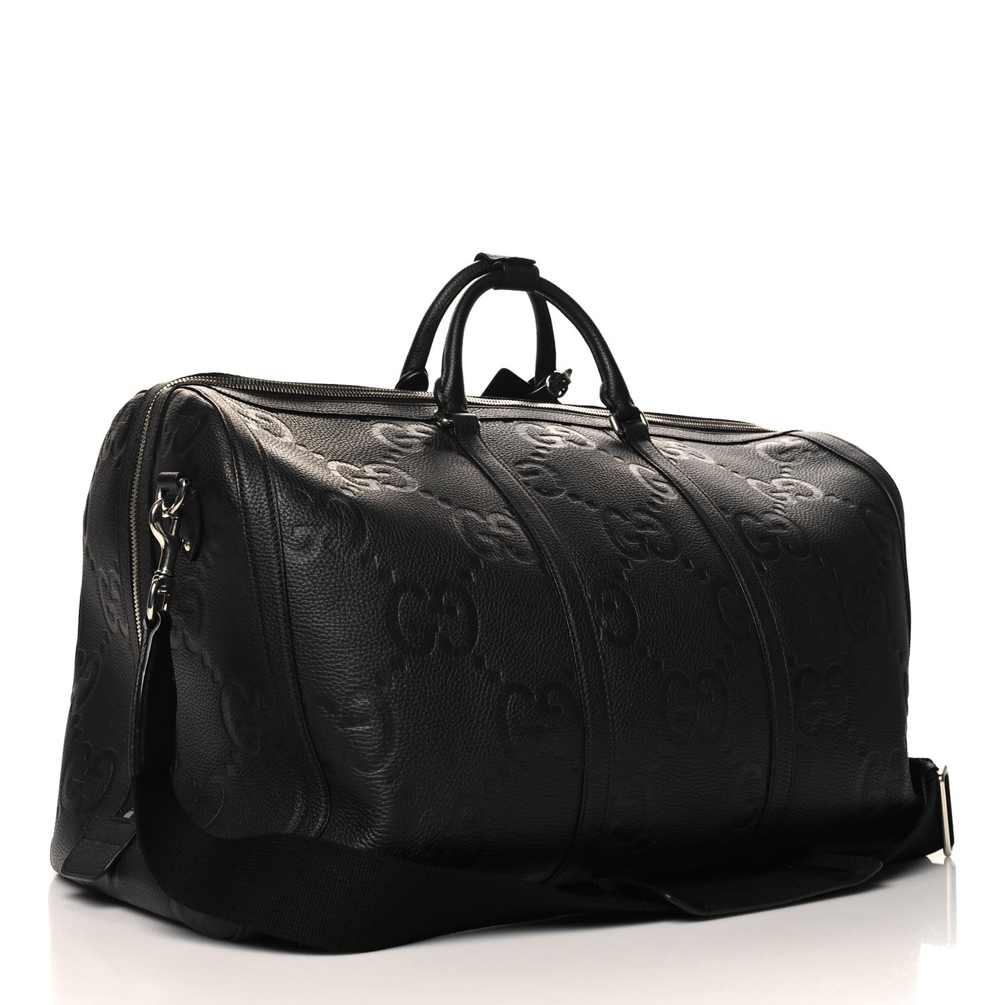 Piuma Calfskin Jumbo GG Embossed Large Duffle Bag Black