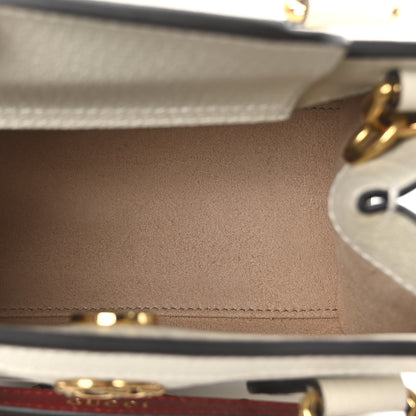 Gucci Textured Calfskin Web Mini Diana Tote Bag Mystic White 5 of 9