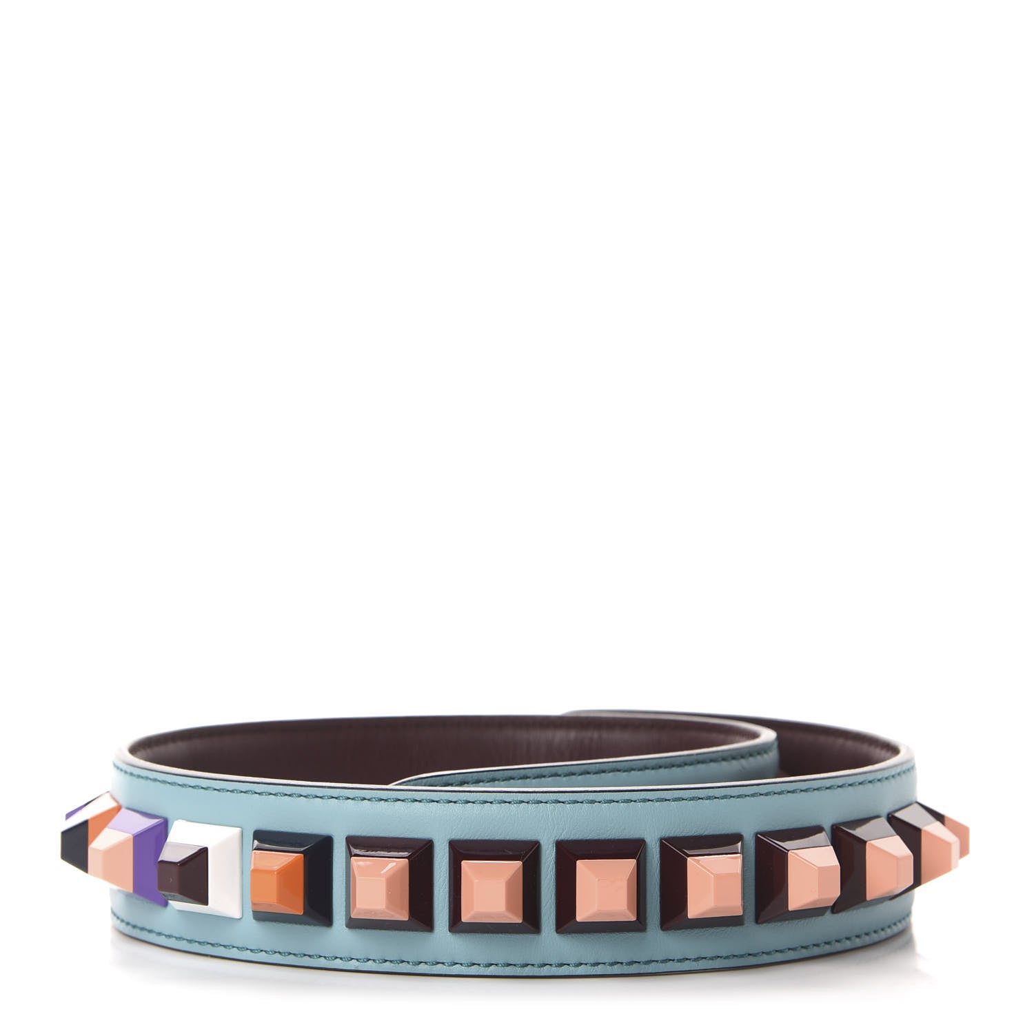 Fendi Vitello Dolce Plexiglass Bi-Color Studded Strap You Lagun Bordeaux Multicolor 2 of 3