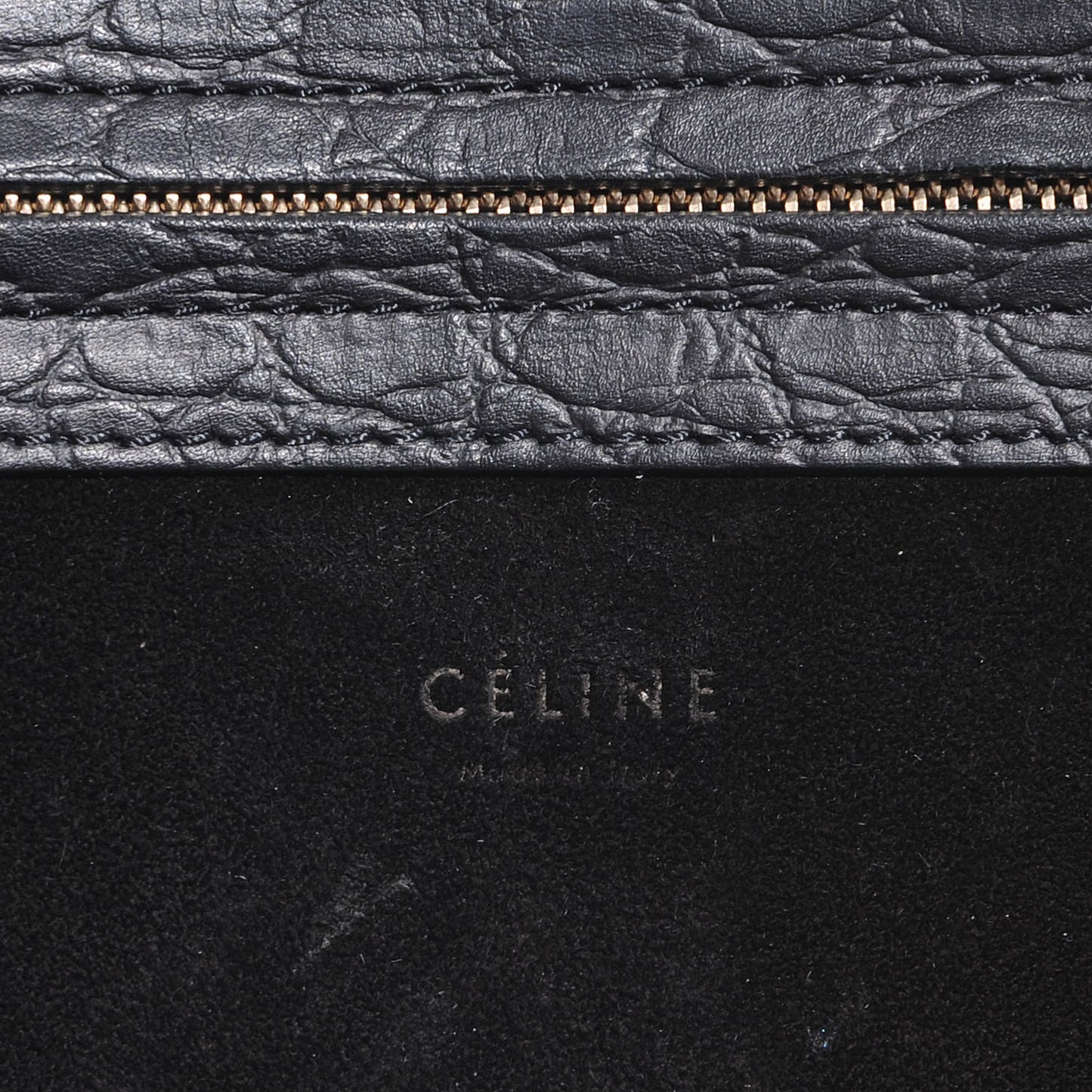 Crocodile Embossed Small Phantom Luggage Black