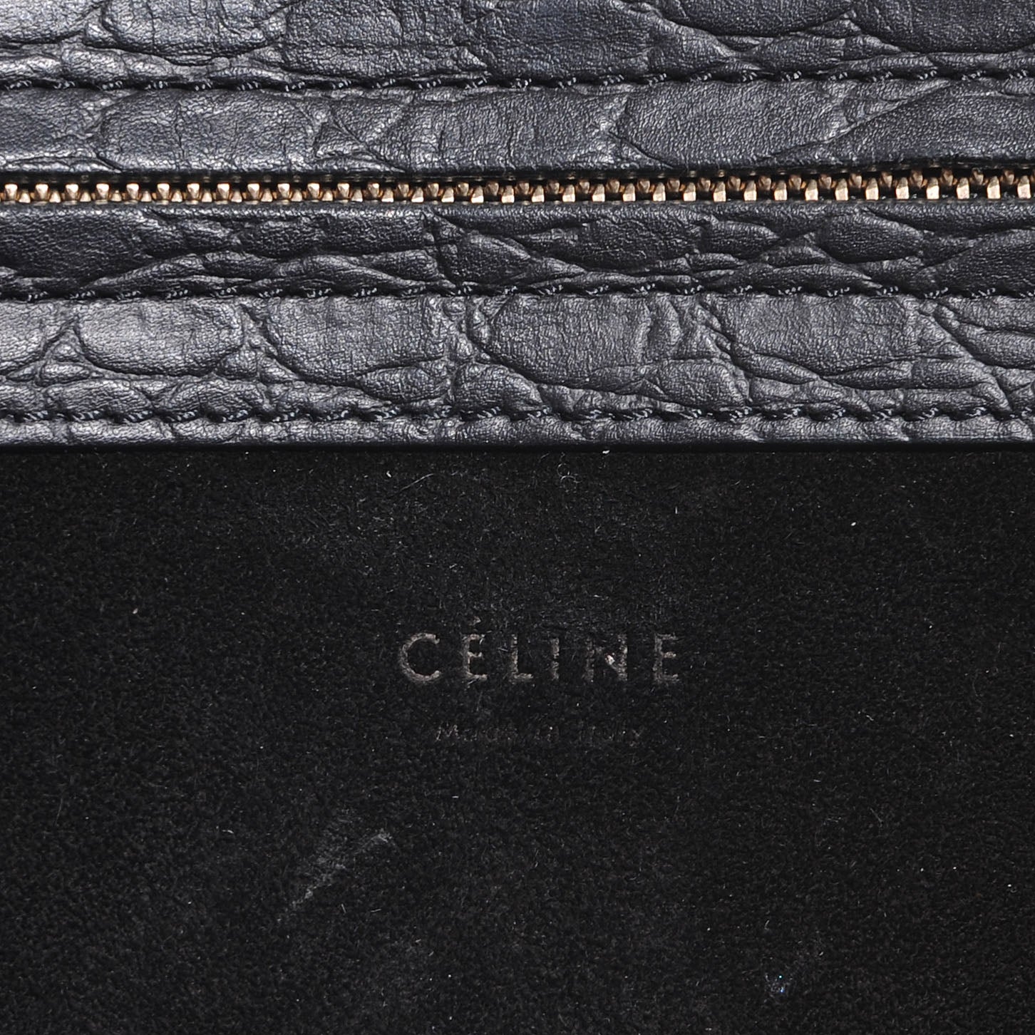 Celine Crocodile Embossed Small Phantom Luggage Black 6 of 7