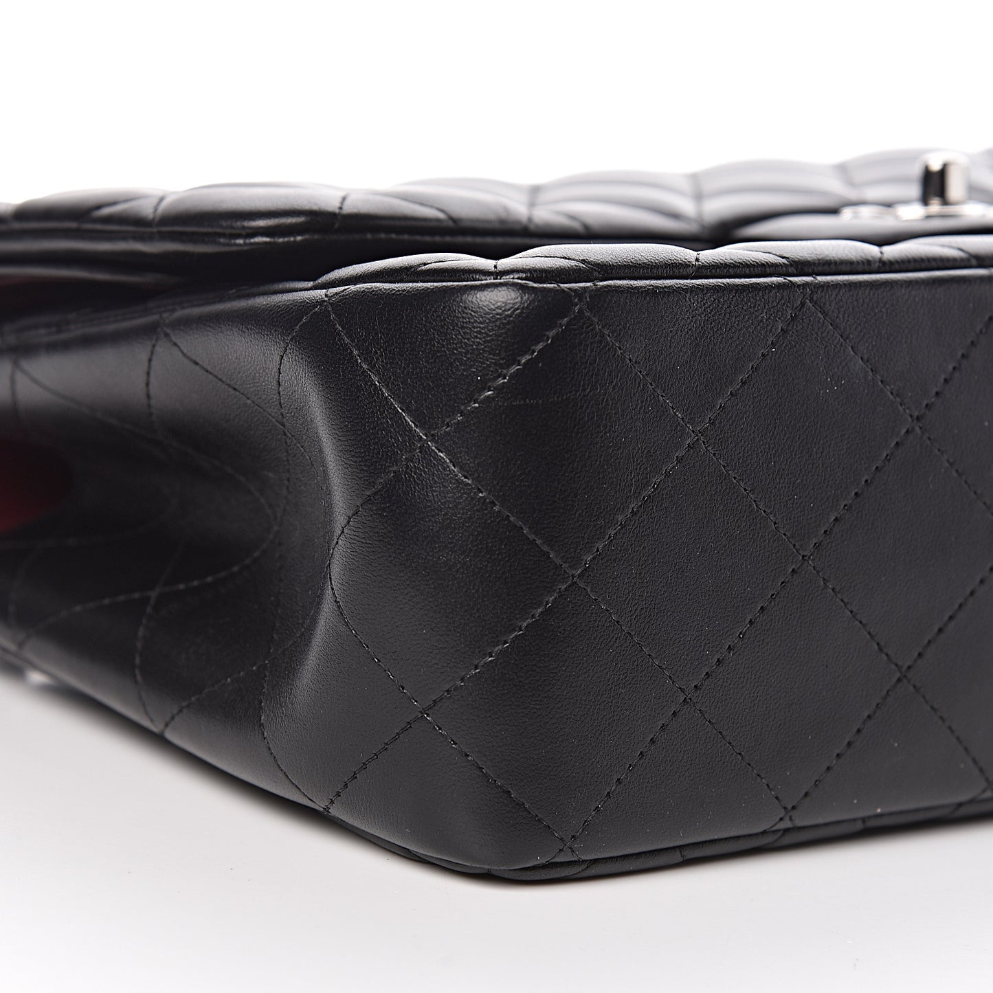 Lambskin Quilted Jumbo Double Flap Black
