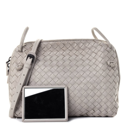 Bottega Veneta Nappa Intrecciato Nodini Crossbody Messenger Grey 1 of 4