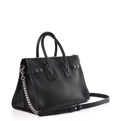 Saint Laurent Grained Calfskin Small Souple Sac De Jour Black 3 of 10