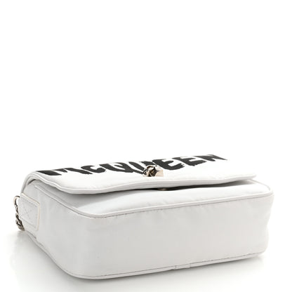 Alexander McQueen Nylon Graffiti Skull Small Crossbody Bag White Black 4 of 10
