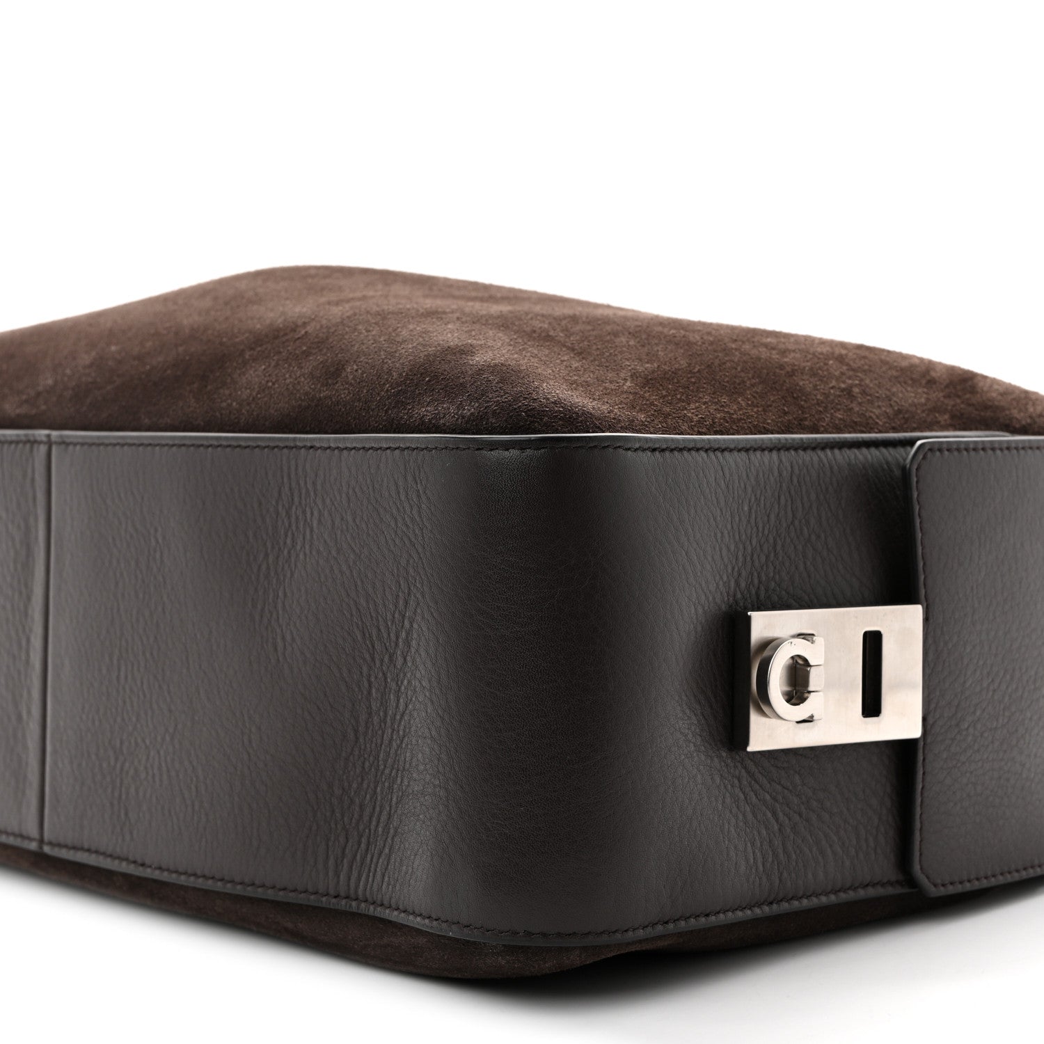 Salvatore Ferragamo Suede Calfskin Gancini Twins Slouchy Crossbody Bag Brown 10 of 13
