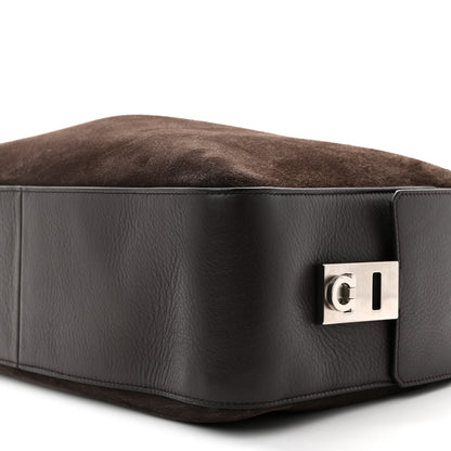Salvatore Ferragamo Suede Calfskin Gancini Twins Slouchy Crossbody Bag Brown 10 of 13