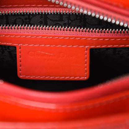 Christian Dior Patent Cannage Whipstitch Medium Lady Dior Red 9 of 13