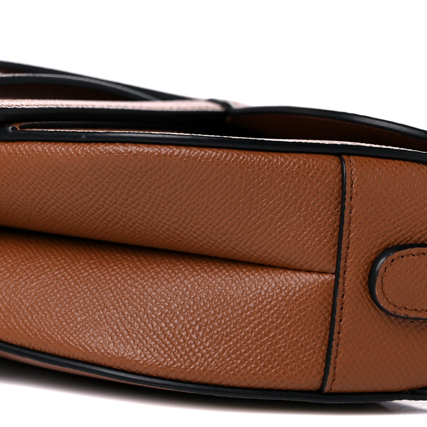 Grained Calfskin Saddle Bag Camello