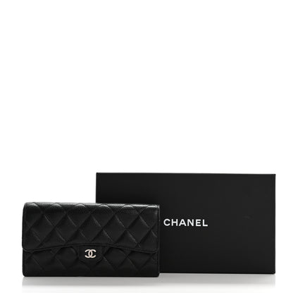 Chanel Caviar Quilted Large Gusset Flap Wallet Black 11 of 11