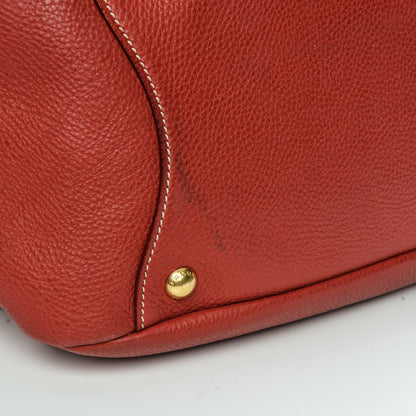 Prada Vitello Daino Side Pocket Hobo Rosso 10 of 10