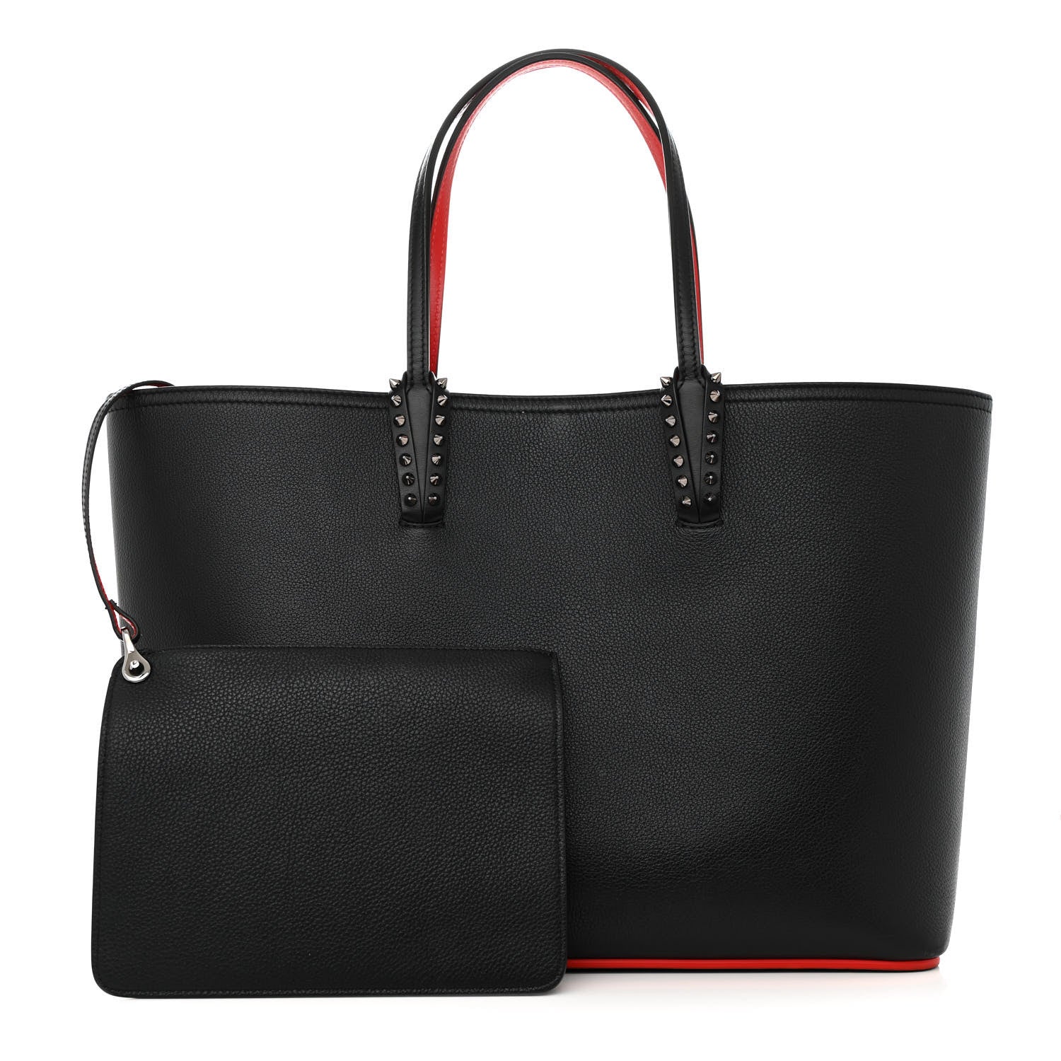 Christian Louboutin Calfskin Empire Spikes Large East West Cabata Tote Black 3 of 14