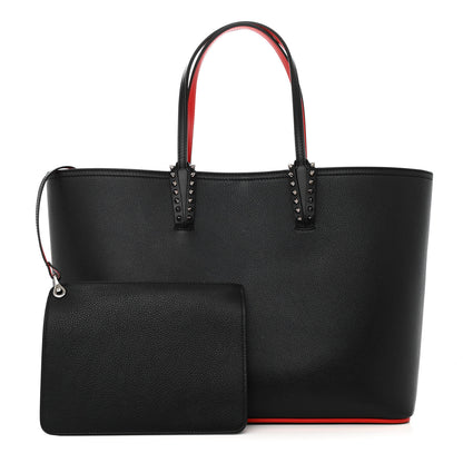 Christian Louboutin Calfskin Empire Spikes Large East West Cabata Tote Black 3 of 14