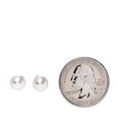 Mikimoto 18K White Gold Akoya Pearl 7.5-8mm Stud Earrings 2 of 4