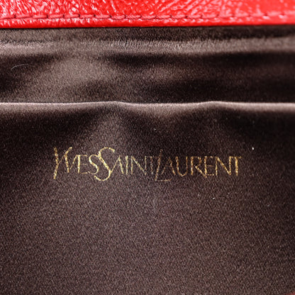 Saint Laurent Textured Patent Monogram Large Belle De Jour Clutch Red 6 of 13