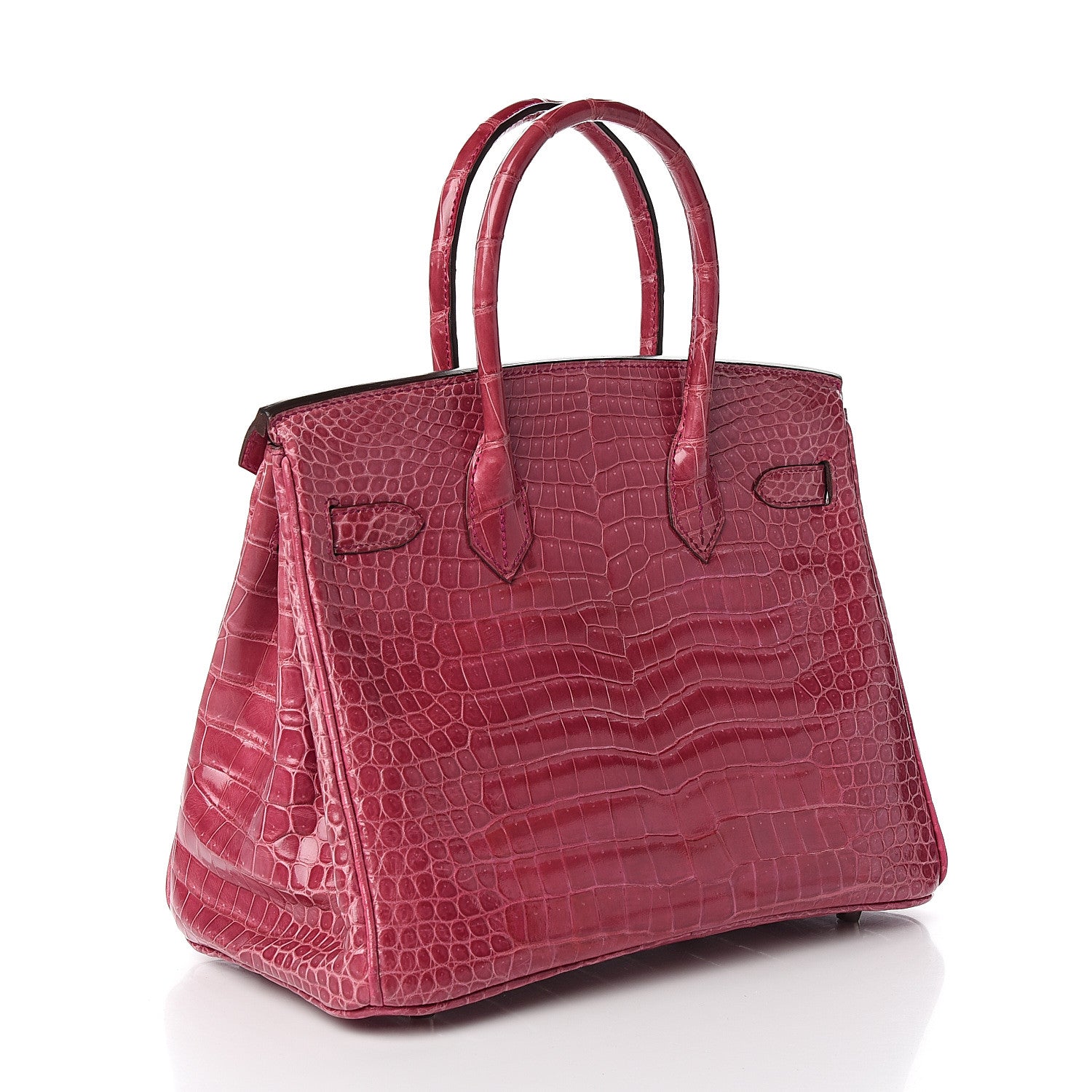 Hermes Shiny Porosus Crocodile Birkin 30 Rose Tyrien 2 of 36