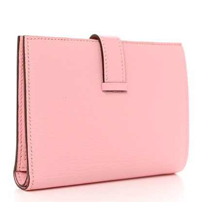 Hermes Chevre Mysore Bearn Compact Wallet Rose Sakura 3 of 8
