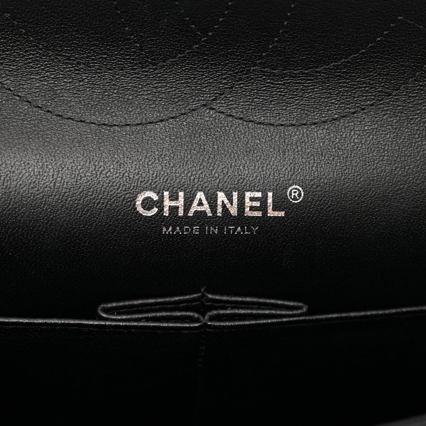 Patent Quilted Jumbo Double Flap Black