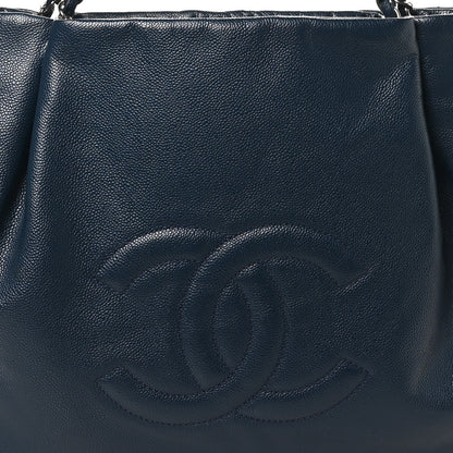 Chanel Caviar CC Timeless Shoulder Bag Navy Blue 8 of 10