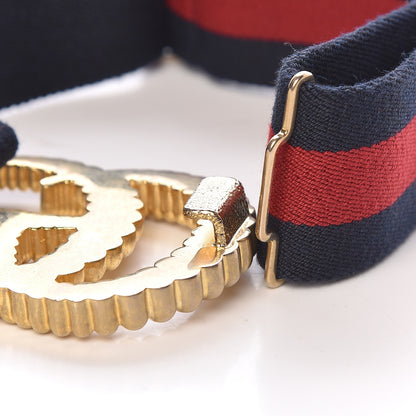 Gucci Canvas Torchon Double G Web Belt 85 34 Navy Red 5 of 5