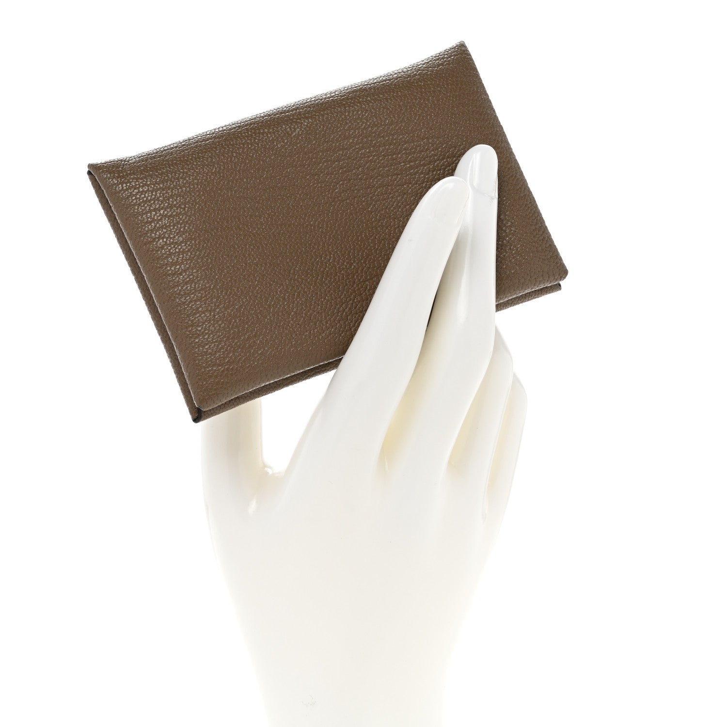 Hermes Chevre Mysore Calvi Card Case Etoupe 2 of 8