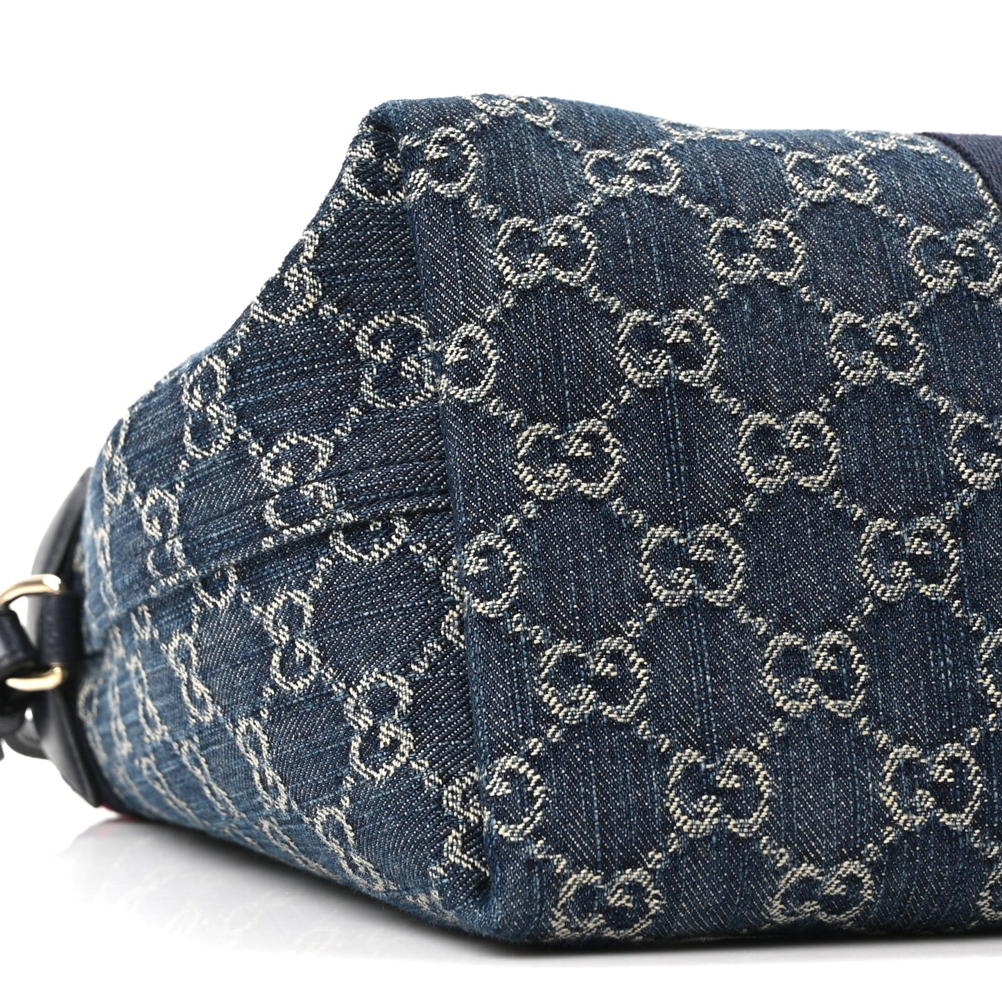 Denim GG Monogram Web Small Giglio Tote Blue White