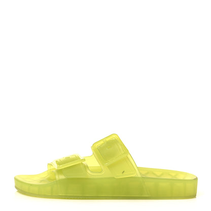 Balenciaga Technical Polyurethane Mallorca Slide Sandals 38 Fluo Yellow 1 of 7