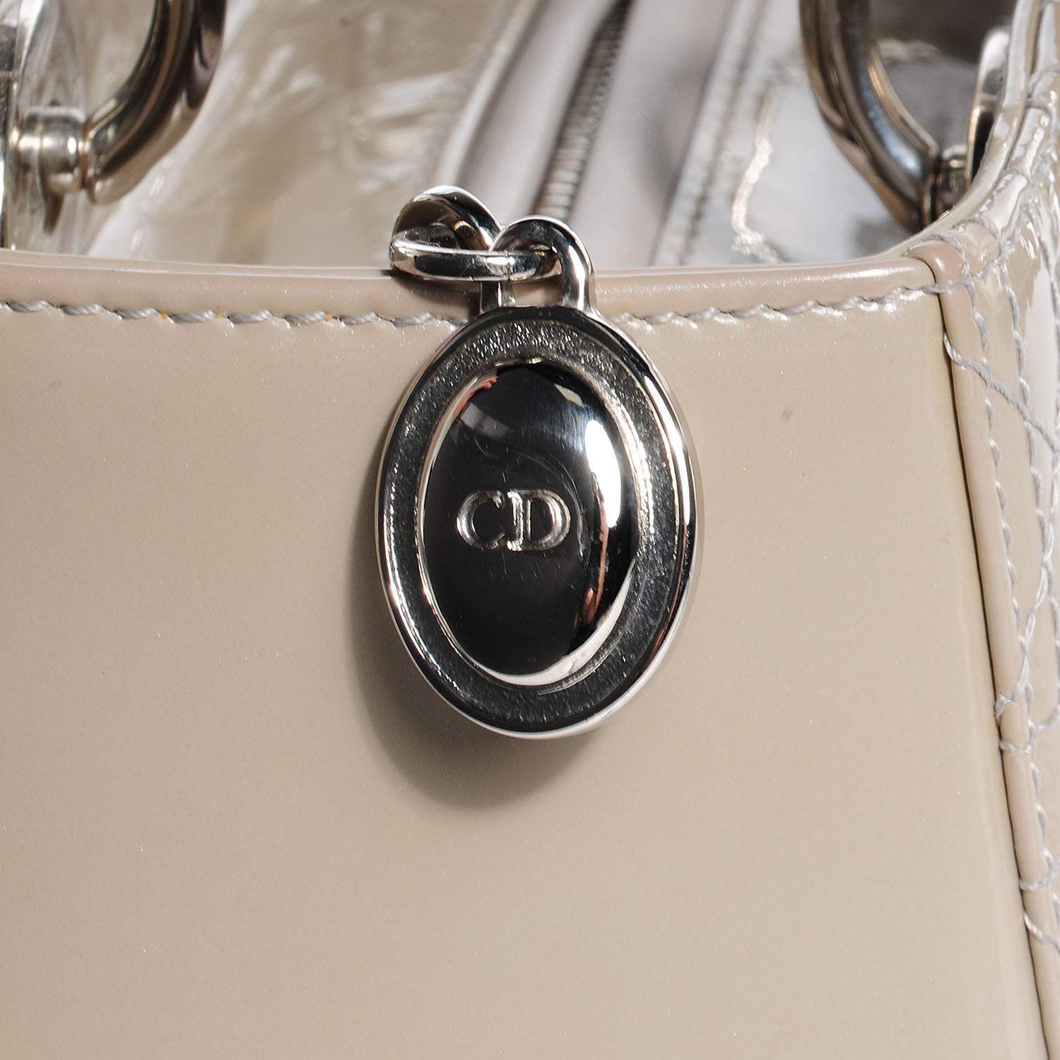 Christian Dior Patent Cannage Medium Lady Dior Grey 9 of 9