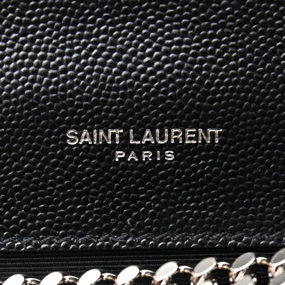 Saint Laurent Grain De Poudre Medium Classic Monogram Kate Satchel Black 7 of 9