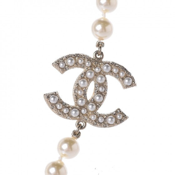 Chanel Pearl CC 100th Anniversary Necklace Light Gold 4 of 7