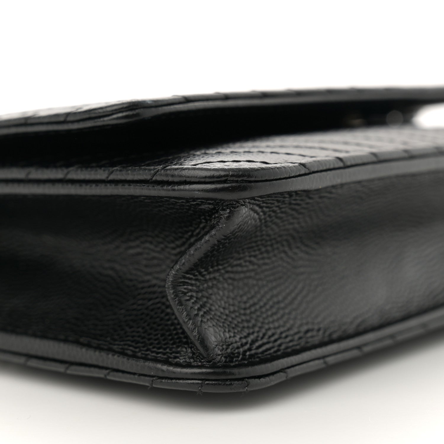 Chanel Caviar Chevron Quilted Wallet On Chain WOC Black 9 of 11