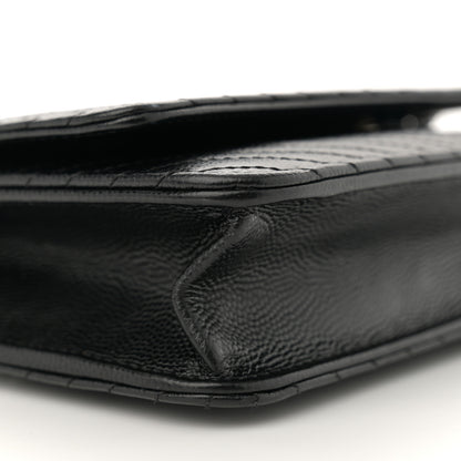 Chanel Caviar Chevron Quilted Wallet On Chain WOC Black 9 of 11