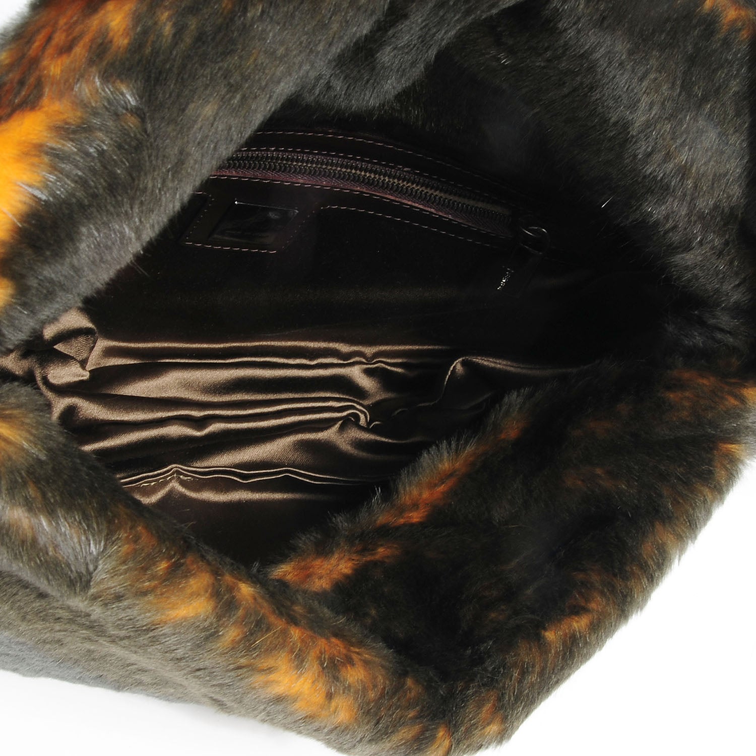 Fendi Rabbit Fur Tigers Eye Baguette Bag Moro 5 of 7