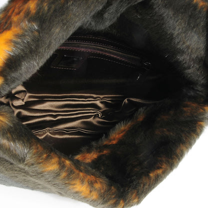 Fendi Rabbit Fur Tigers Eye Baguette Bag Moro 5 of 7