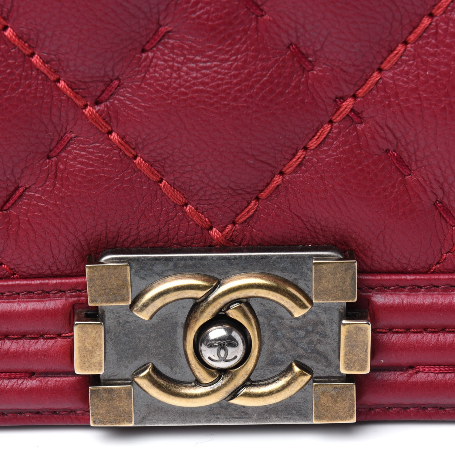 Chanel Calfskin Stitched New Medium Boy Flap Red 13 of 14