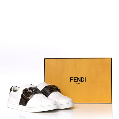 Fendi Vitello FF Embossed Womens Slip On Sneakers 37 Ultra White Maya Black 14 of 14