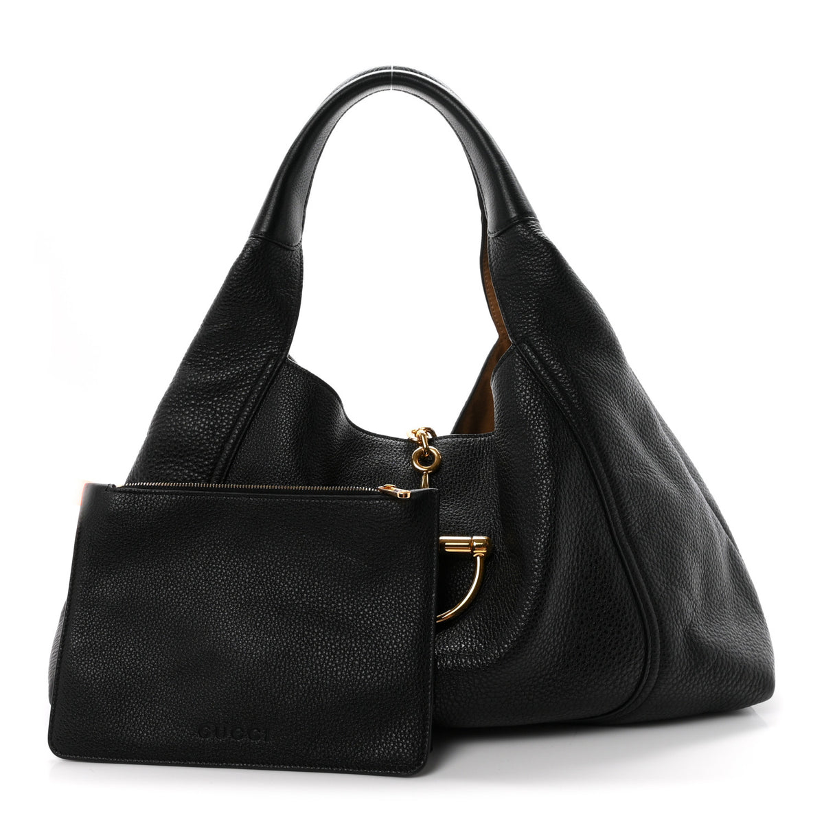 Gucci Grained Calfskin Softbit Maxi Shoulder Bag Black 3 of 11