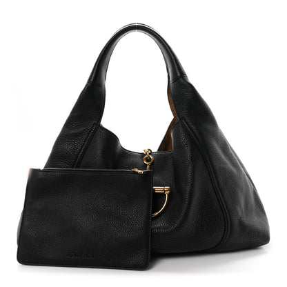 Gucci Grained Calfskin Softbit Maxi Shoulder Bag Black 3 of 11