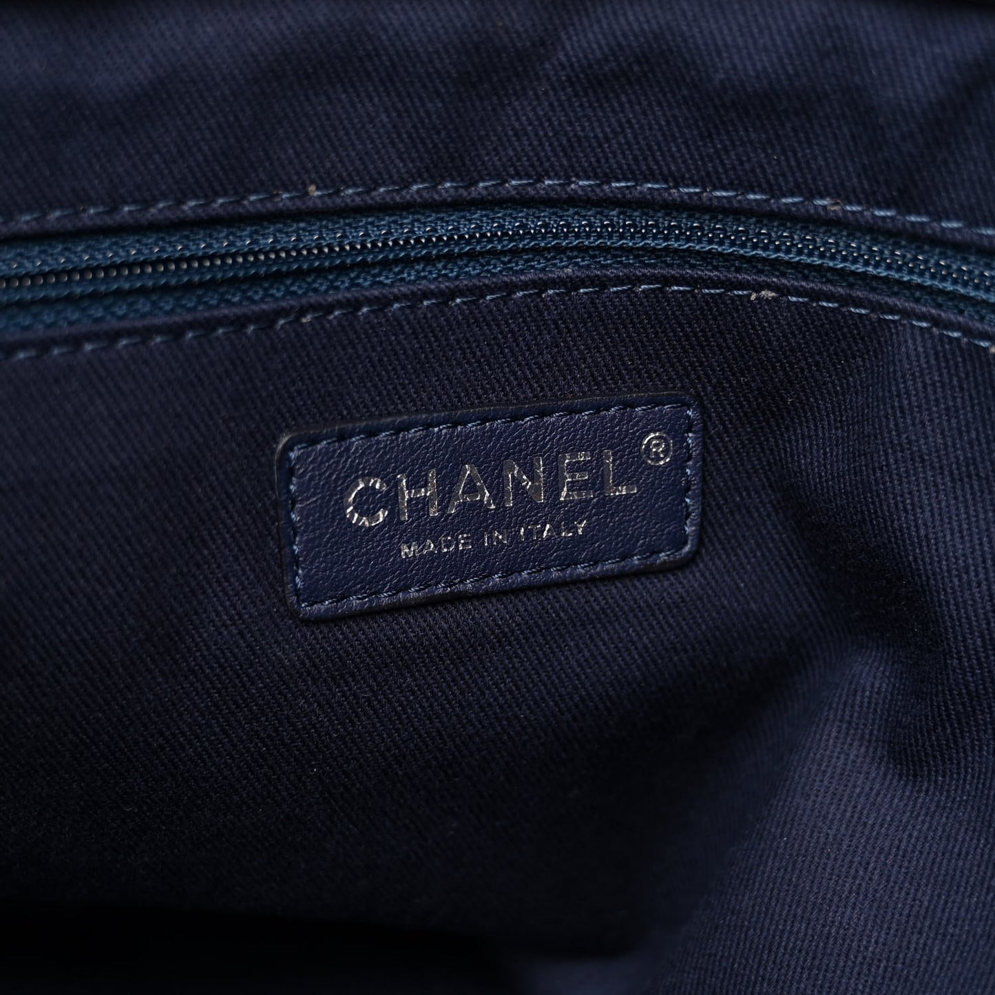 Canvas Large Shopping Tote Dark Blue